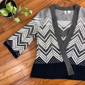 Anthropologie Moth wool blend chevron cardigan XS